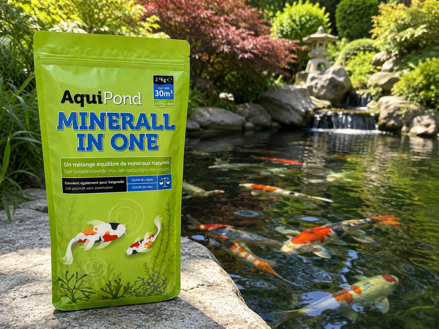 Minerall in One Aquipond - Augmente GH & KH simultanément - 2.5KG pour traiter 30M³