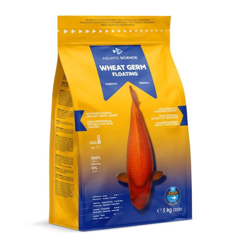 Aquatic Sciences Nourriture Wheat Germ MEDIUM Flottant 5kg - Aquatic Science - Adapté pour la préparation ou la récupération de l’hiver 5407012140437 ASWGFM5
