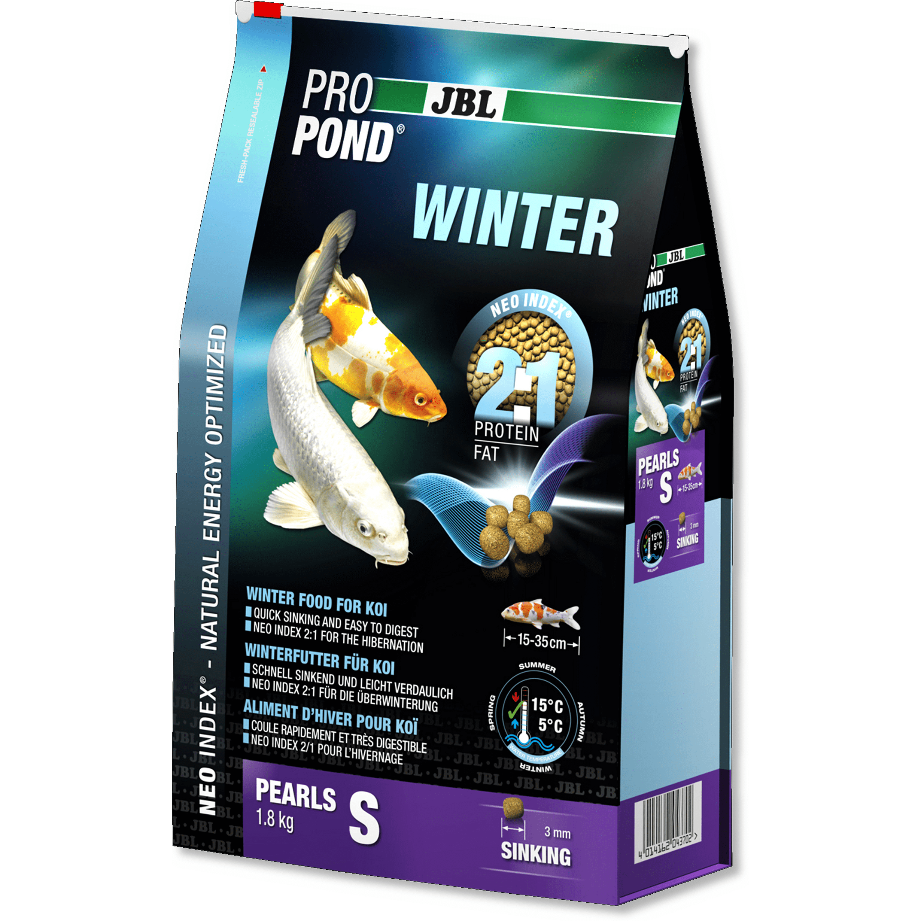 JBL JBL ProPond Winter - Small 1.8kg - Nourriture d'hiver pour koïs de petite taille 4014162043702 4134116