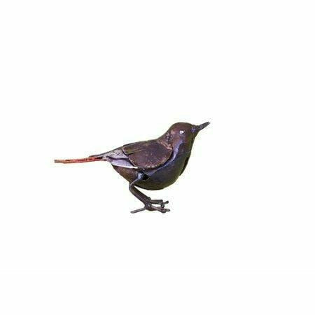 Arrosoir & Persil Rouge queue - Oiseau décoratif en métal recyclé 11014