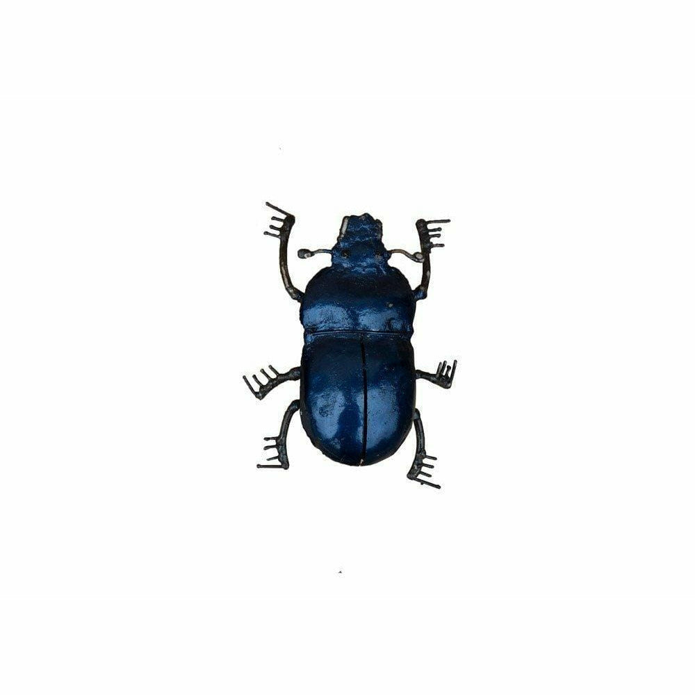 Arrosoir & Persil Scarabée bleu PM - Insecte décoratif en métal recyclé 19056