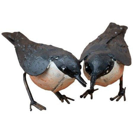 Arrosoir & Persil Sitelle torchepot – Couple - Oiseau décoratif en métal recyclé 11211