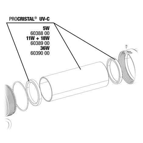 JBL Without Descri JBL PC UV-C Tube en verre avec réflecteur 5W 4014162603883 6038800