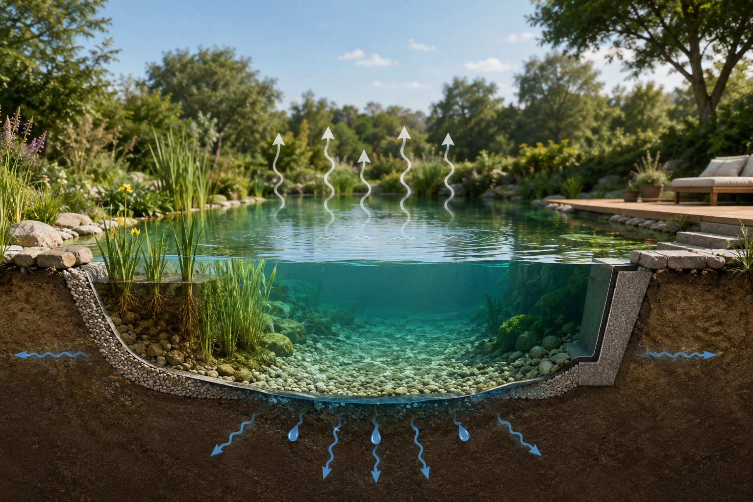 Fuite ou simple évaporation ? Comment savoir pourquoi votre piscine naturelle ou votre bassin perd de l'eau