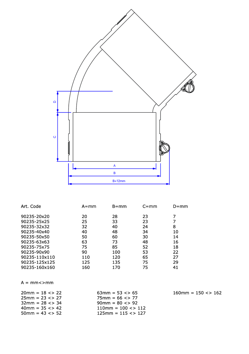 Courbe souple EPDM (45°) 32 mm — Aquitechnics — vue 2