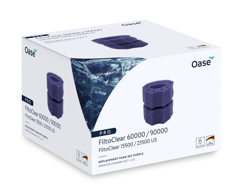 Jeu de mousses de rechange FC 60000/90000 violettes — référence Oase 96904