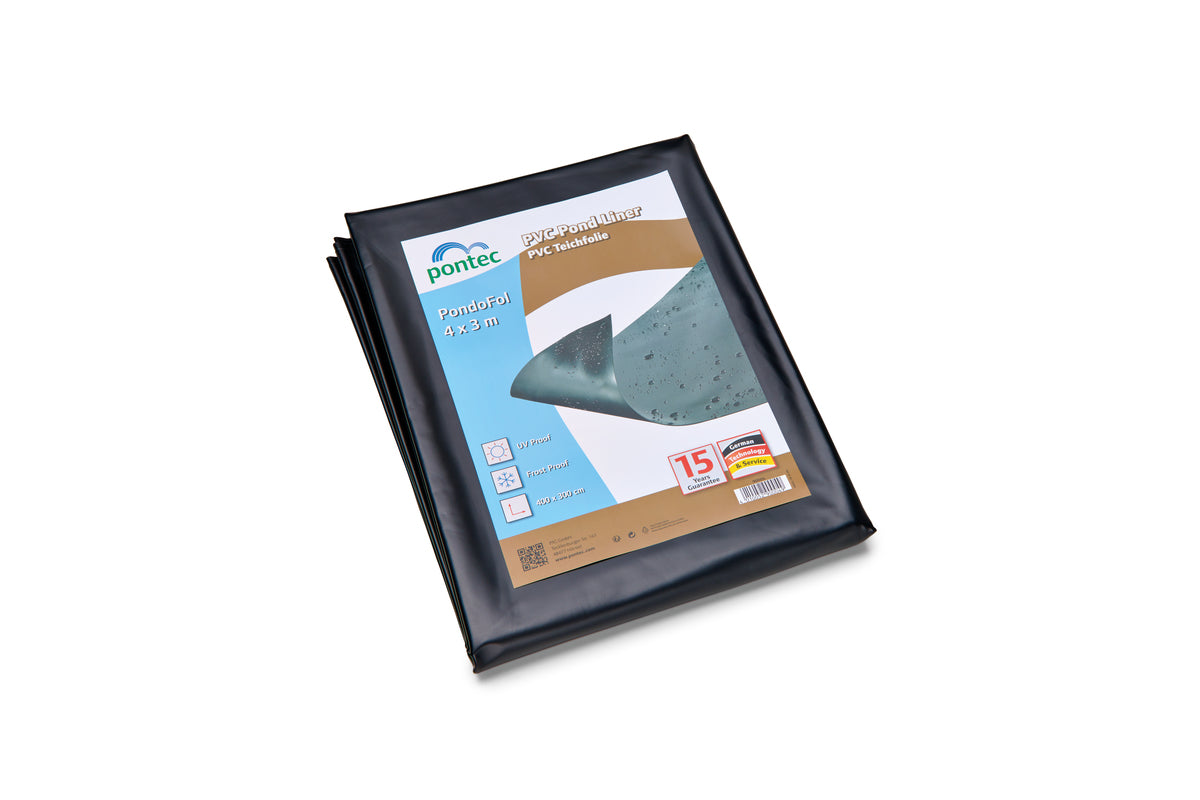 Bâche de bassin Pontec prédécoupée noire 0,5 mm, 4 × 3 m — Pontec zwart Pre-Packed 0.5 mm / 4 x 3 m