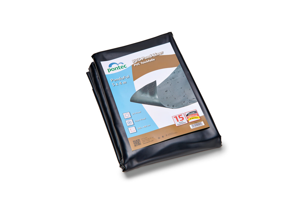 Bâche de bassin Pontec prédécoupée noire 0,5 mm, 5 × 4 m — Pontec zwart Pre-Packed 0.5 mm / 5 x 4 m