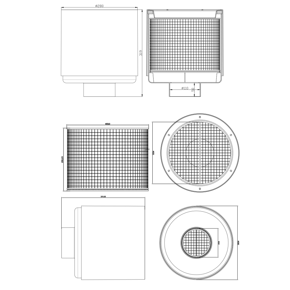 Aquaforte Skimmers Skimmer flottant 300mm - À raccorder en 110mm - Aquaforte 8717605131856 SB279