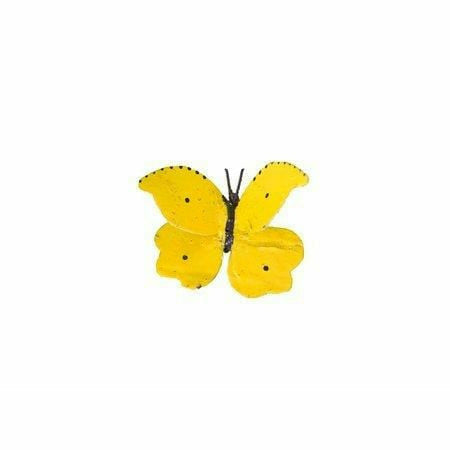 Arrosoir & Persil Papillon jaune à fixer - Insecte décoratif en métal recyclé 19009