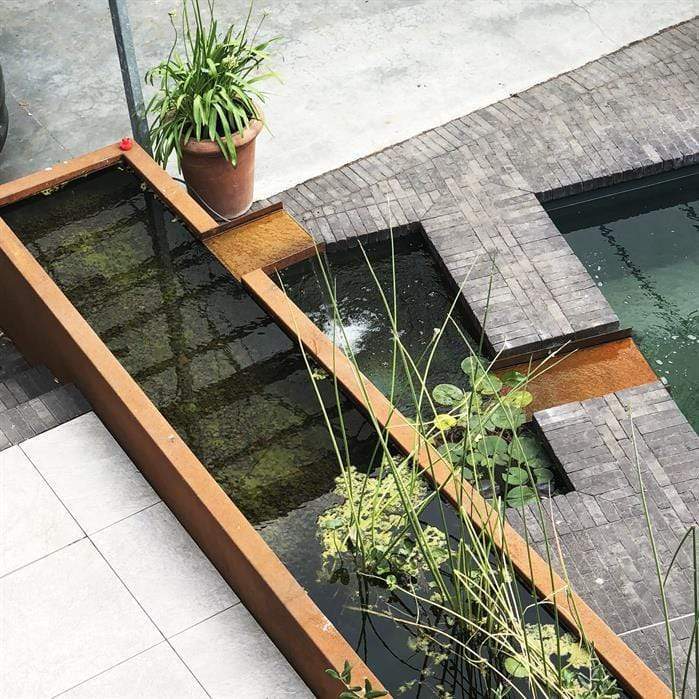 Foudebassin.com Bassins préformés Bassin en acier corten 400 x 100 x 40CM VC3.1